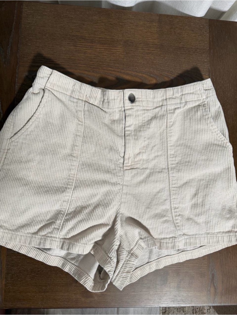 wild fable Cream Corduroy High-Rise Shorts